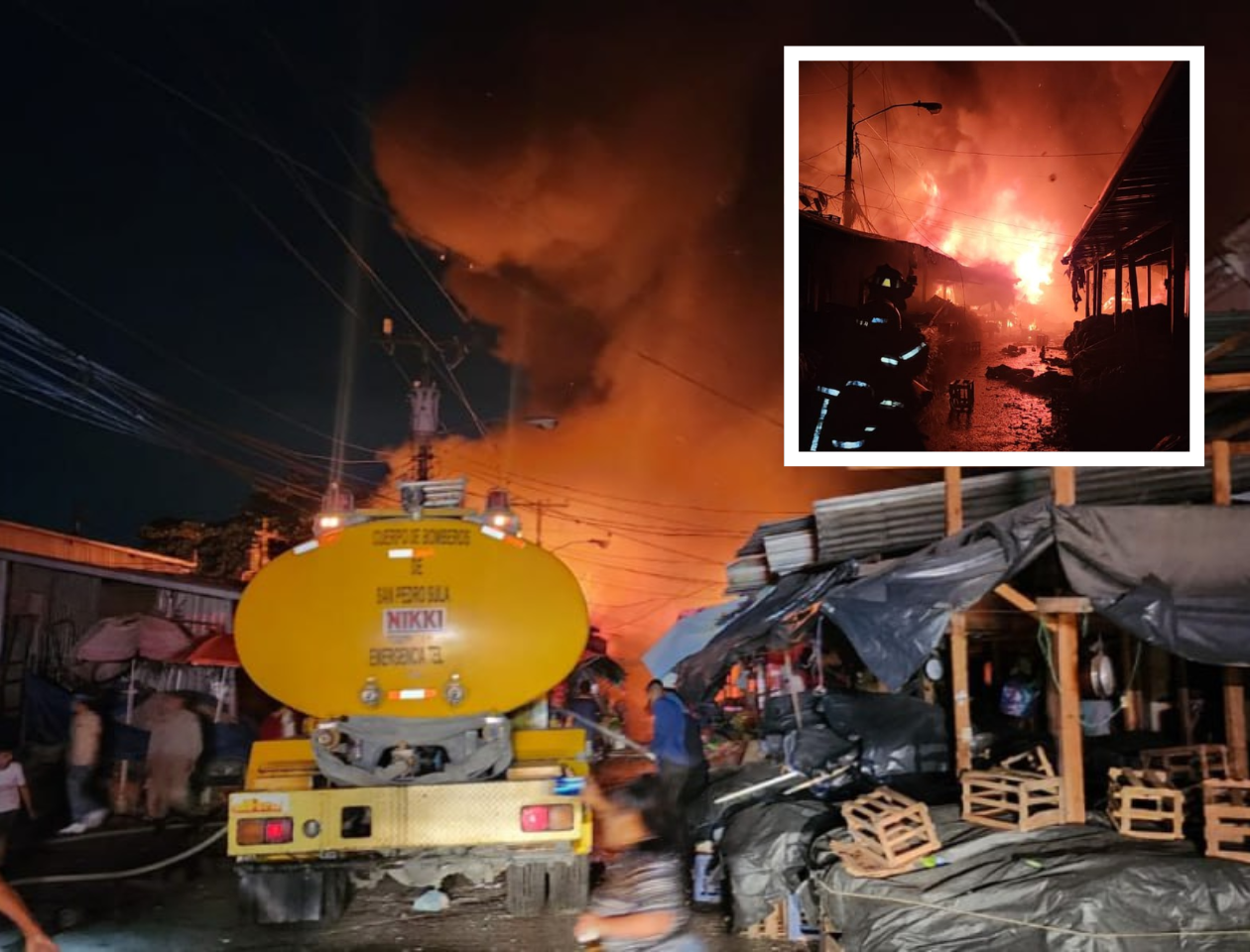 WATCH: Fire Destroys Dozens of Market Stalls in Northern Honduras; Children and Pregnant Woman Among Injured
