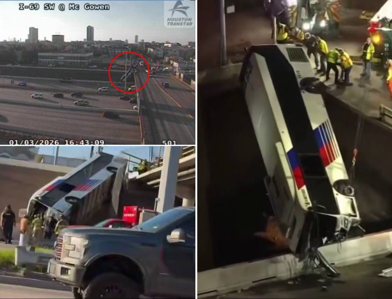 WATCH: Houston Metro Bus Plunges Off Overpass, Injures 14 Including One Critically
