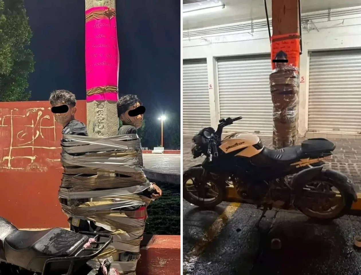Mexican ‘Batman’ Vigilante Investigated After Suspected Motorcycle Thieves Found Taped to Posts
