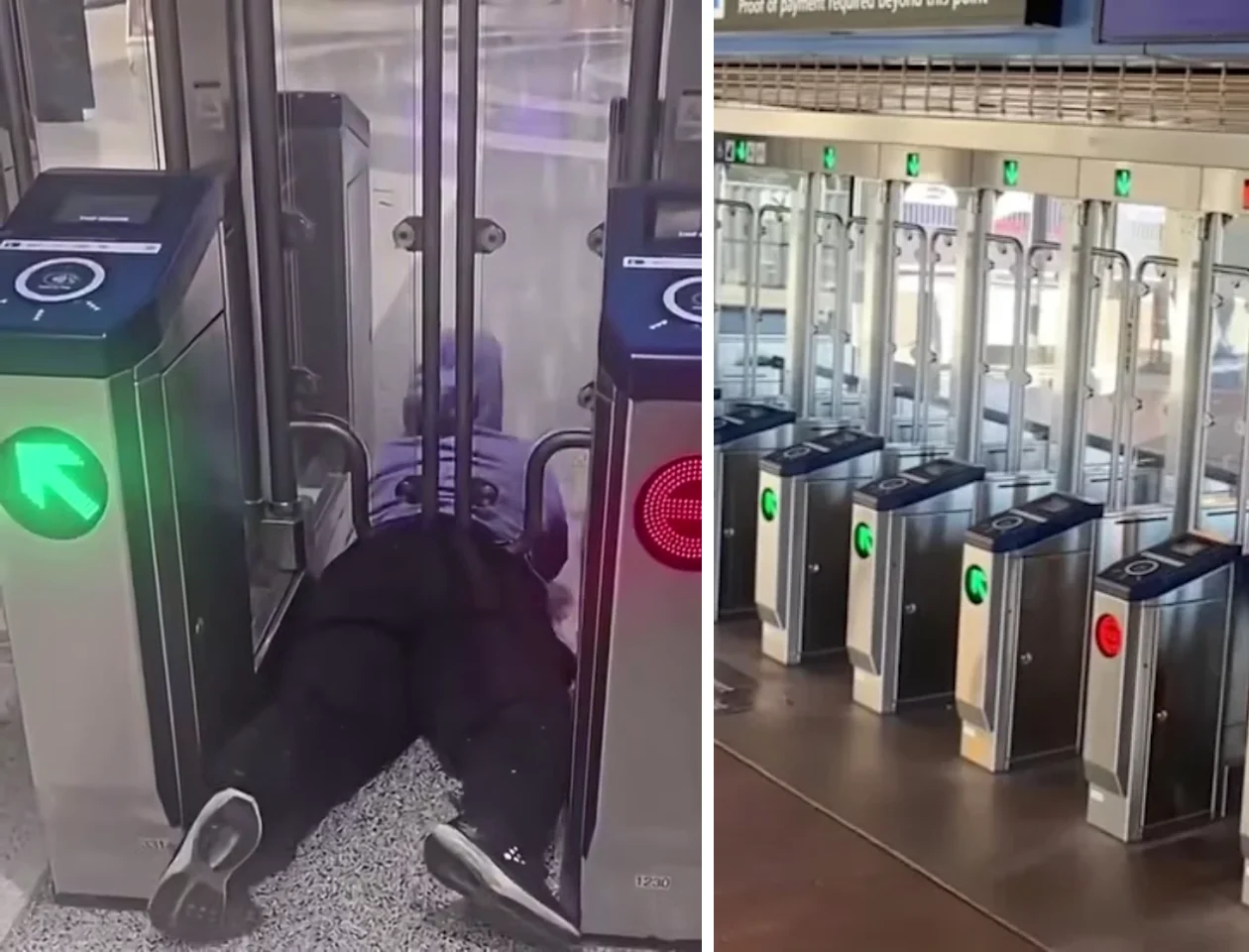 WATCH: Woman Gets Stuck Under San Francisco BART's New Fare Gates While Trying to Sneak In — Can't Get Out as Employee Films