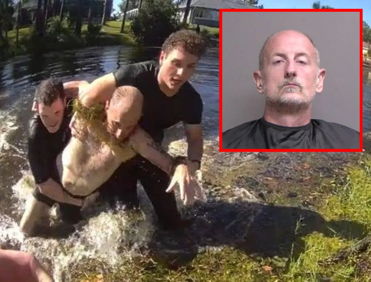 WATCH: Florida Man Flees Into Alligator-Infested Canal and Then Attacks the Deputies Who Jump in to Save Him