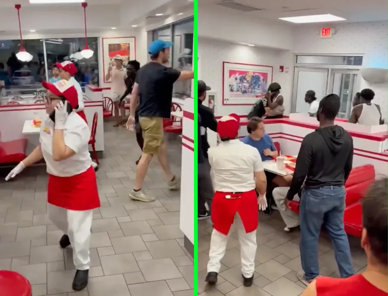 WATCH: Brawl Breaks Out Inside Packed Arizona In-N-Out During Monsoon Storm as One Man Gets Knocked Clean Off His Feet