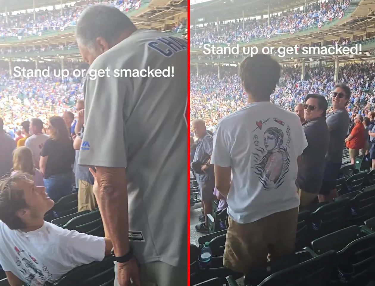 WATCH: Older Man Slaps Seated Fan During National Anthem at Cubs Game, Sparking Fierce Debate