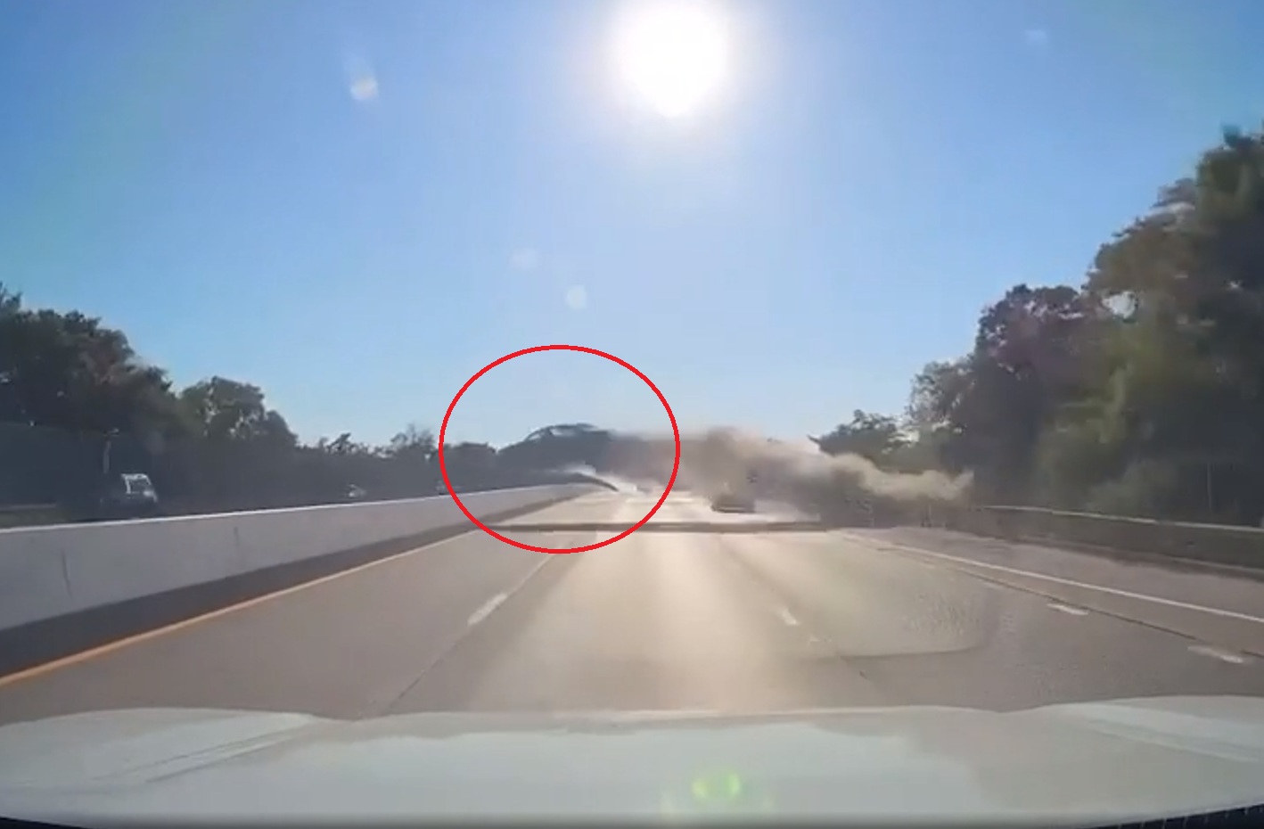 Airborne Car Soars Across Four Lanes on Long Island Highway